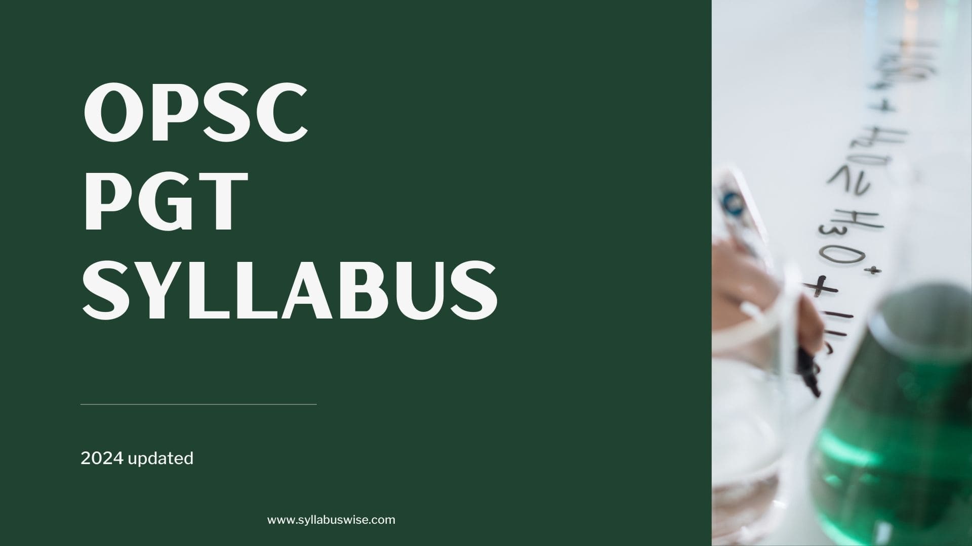 OPSC PGT Syllabus 2024 with Exam Pattern